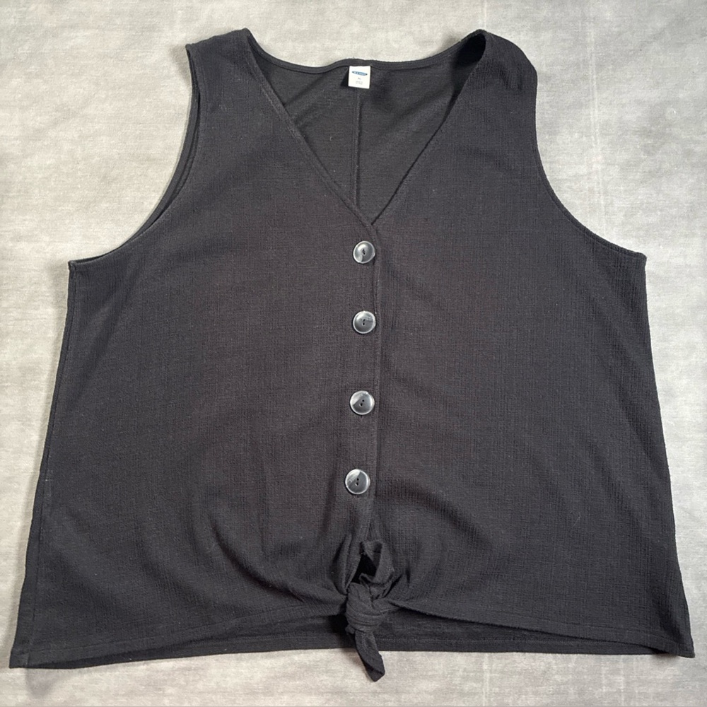 Old Navy Black Button-Down Sleeveless Top Women’s XL